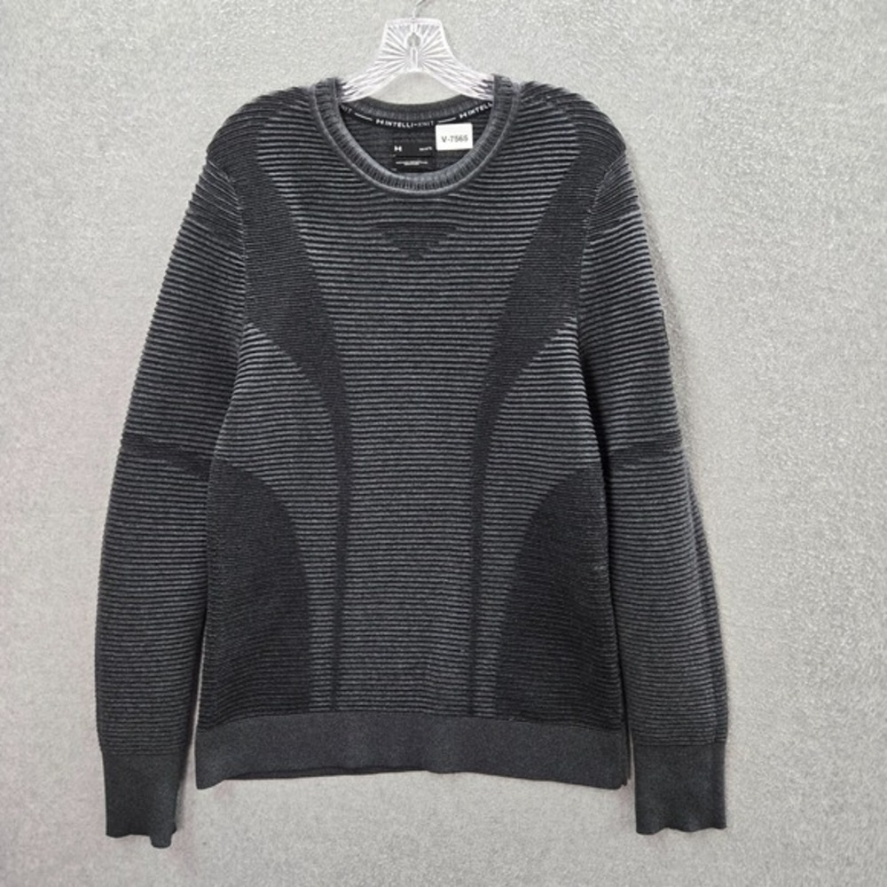 Under Armour Men Sweatshirt Large Gray Intelli Knit Phantom Crew Neck Pullover
